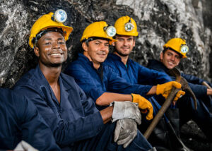 Group of men working at a mine